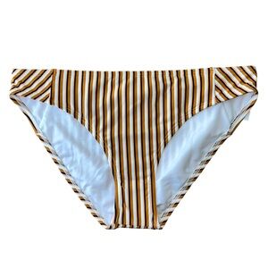 Roxy Orange striped Beach Classics Full coverage‎ Medium Bikini Bottom